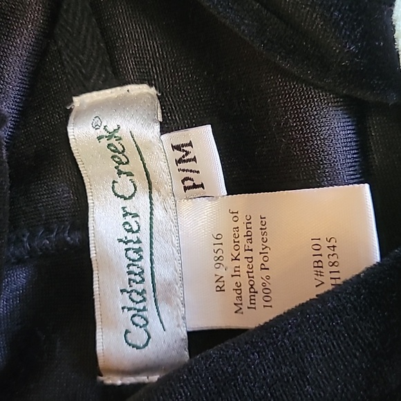Coldwater Creek Velvety pantsuit Pjs Size: P/M Black Hoodie jacket elastic pants - Picture 3 of 16